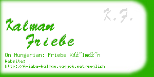 kalman friebe business card